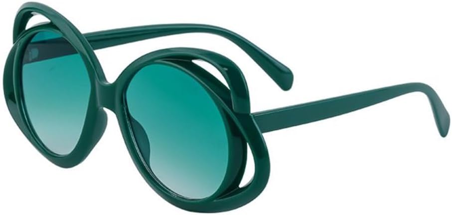 

Большие круглые солнцезащитные очки в стиле стимпанк для женщин, роскошные тренды, панк-солнцезащитные очки для мужчин, винтажные многоугольные солнцезащитные очки TYUVIVO, C5 Green