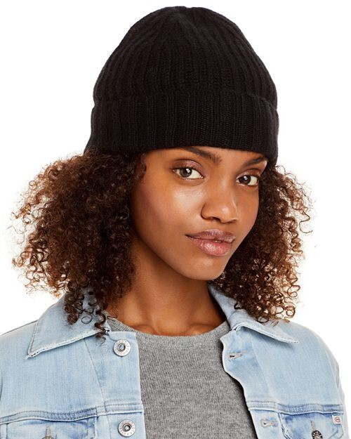 

Кашемировая шляпа C by Bloomingdale's с ребристыми манжетами C by Bloomingdale's Cashmere, цвет Black