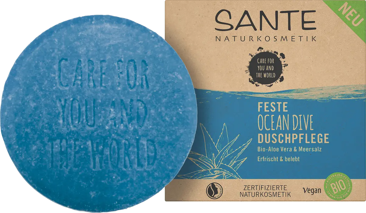 

Твердый гель для душа Ocean Dive Organic Aloe Vera Соль морская 80г SANTE NATURKOSMETIK
