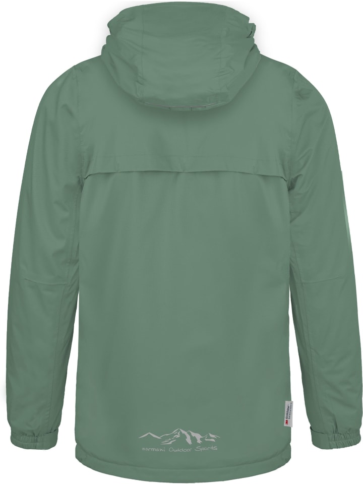 Normani Outdoor Sports Детский дождевик, дождевая куртка и дождевые штаны темно-зеленого цвета — фото 3