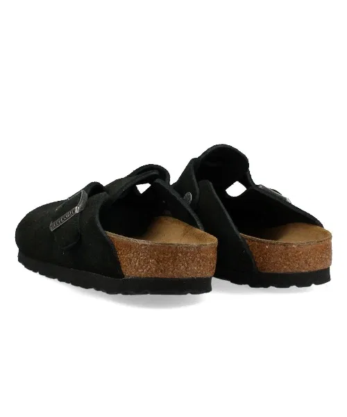 Унисекс сандалии из замши Birkenstock Boston чёрные — фото 3