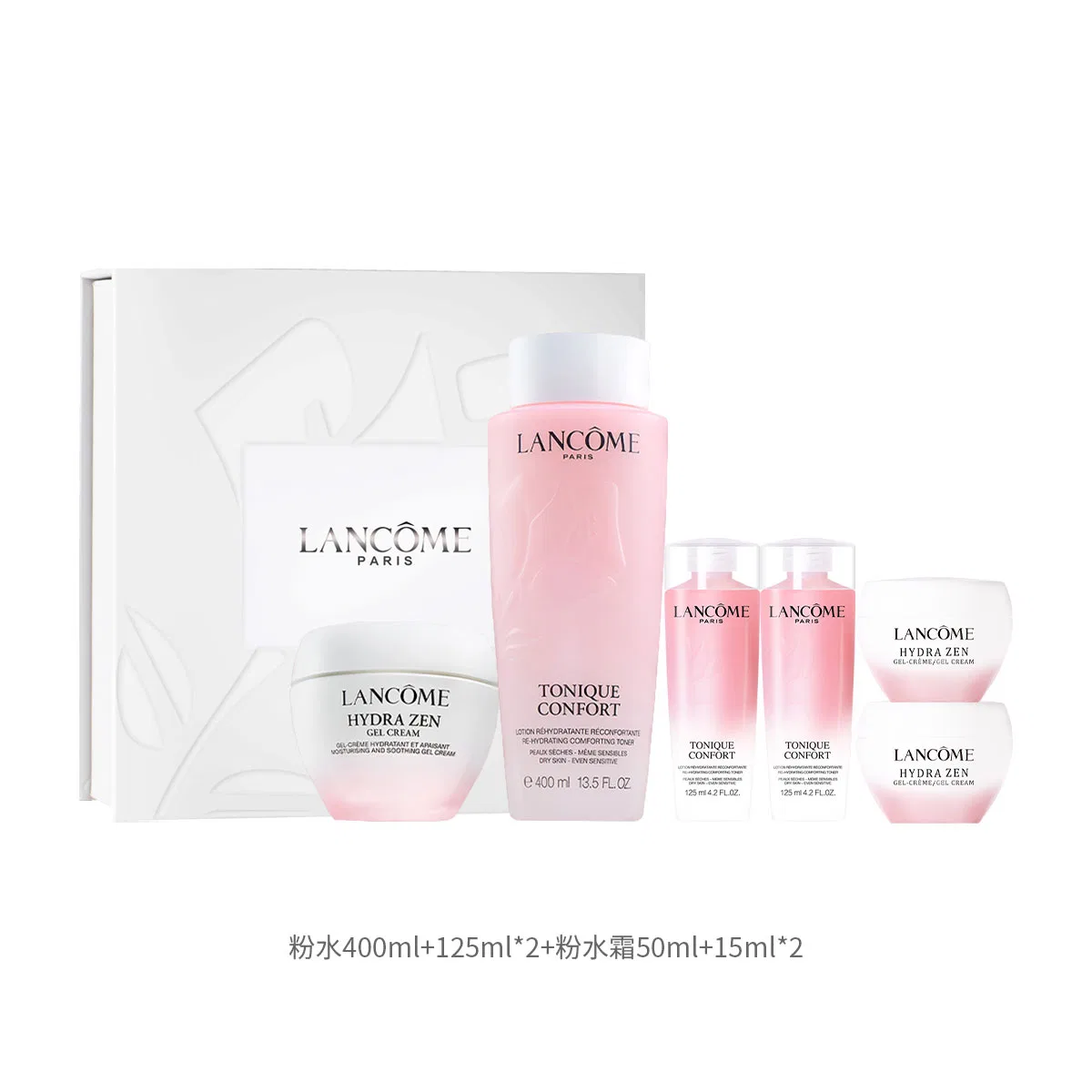Набор средств для ухода за кожей Lancôme: тоник 400 мл + 125 мл × 2 + эмульсия 50 мл + 15 мл × 2 — фото 2