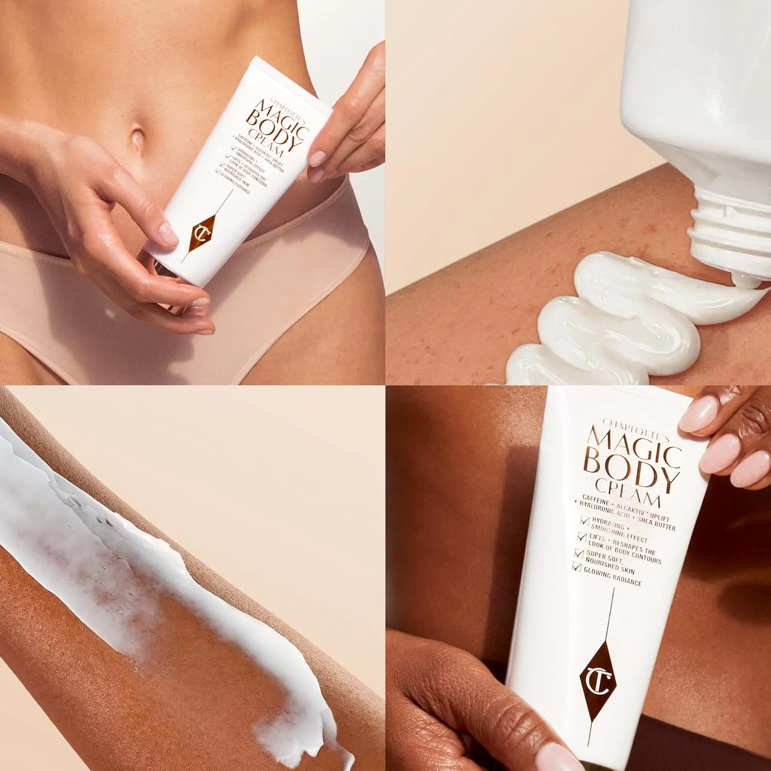 Крем для тела Charlotte Tilbury Magic Body Cream - подтягивающий крем для тела, обогащенный кофеином, гиалуроновой кислотой и маслом ши - питает, разглаживает и увлажняет кожу. 50 мл (1 шт.) — фото 2