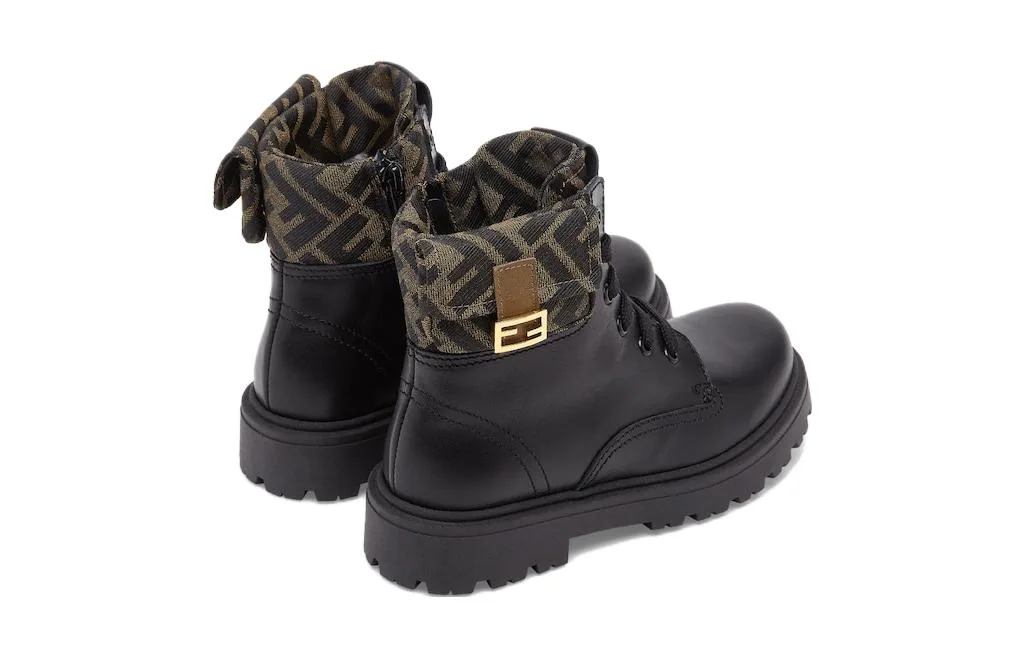 Ботильоны Baguette Kids' Leather Boots Kids FENDI, черный — фото 4