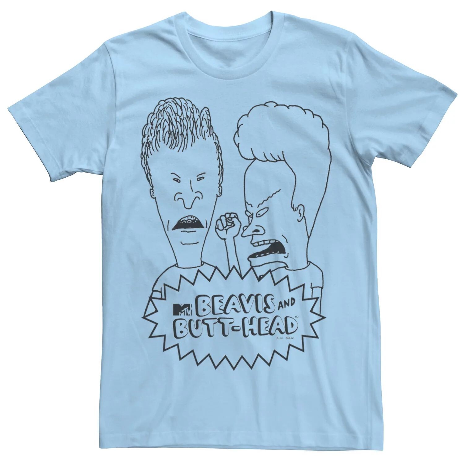

Мужская футболка с короткими рукавами и контуром Beavis And Butthead Licensed Character