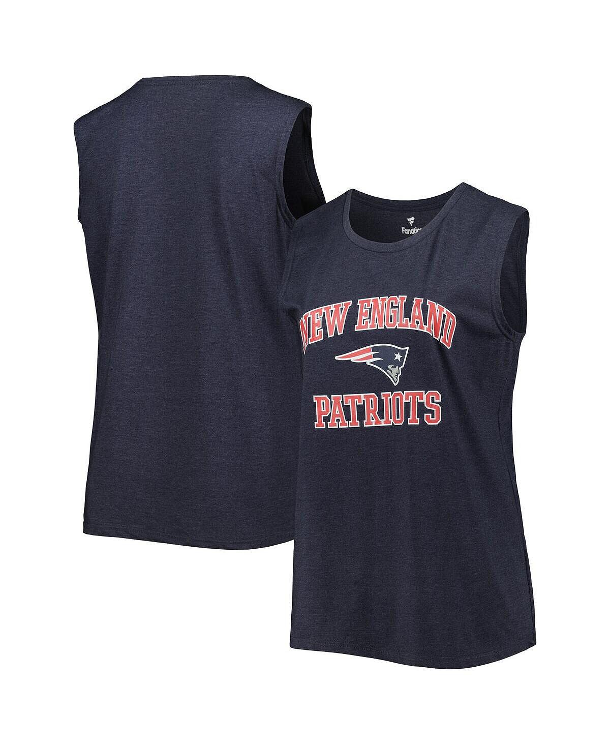 

Женская майка больших размеров с фирменным логотипом Heather Navy New England Patriots Fanatics