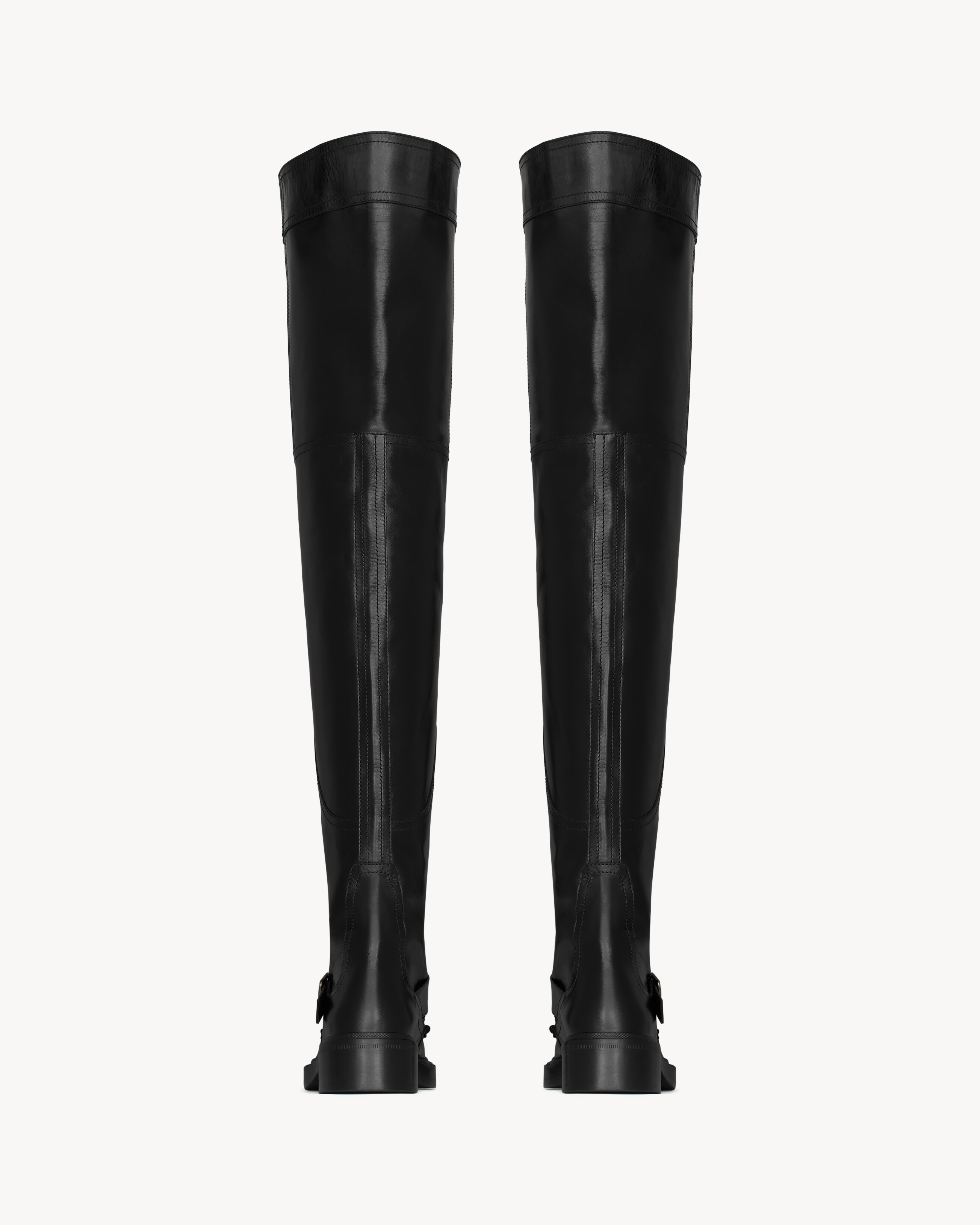 Сапоги-ботфорты JOE из гладкой кожи SAINT LAURENT, черный — фото 4