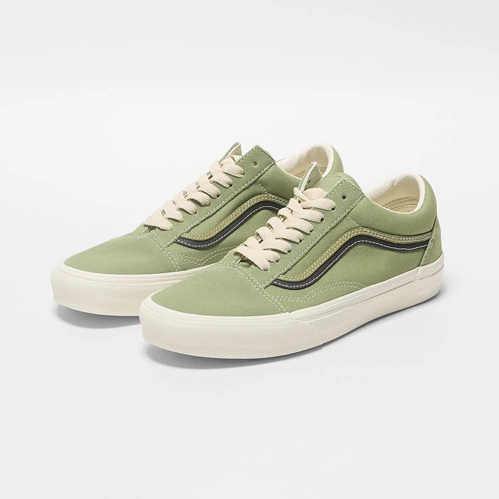 Мужские низкие кроссовки Vans Old Skool DS из замши и холста нейтрального оливкового цвета