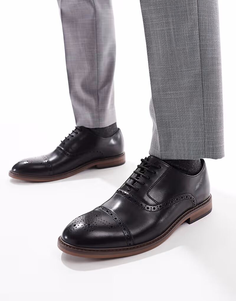 

schuh Raven броги на шнуровке из черной кожи