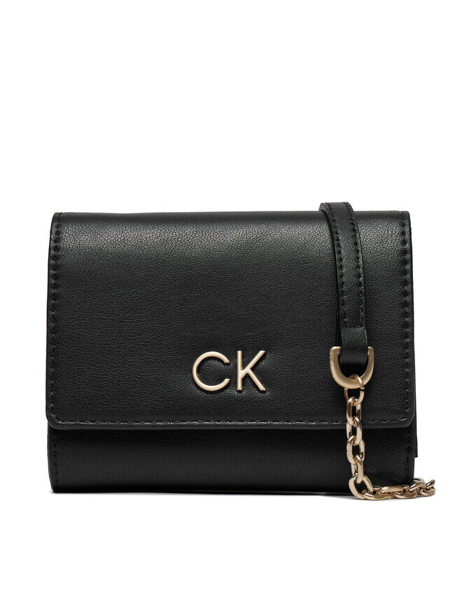 

Кошелек Re-Lock Trifold Md W/Chain Calvin Klein, черный