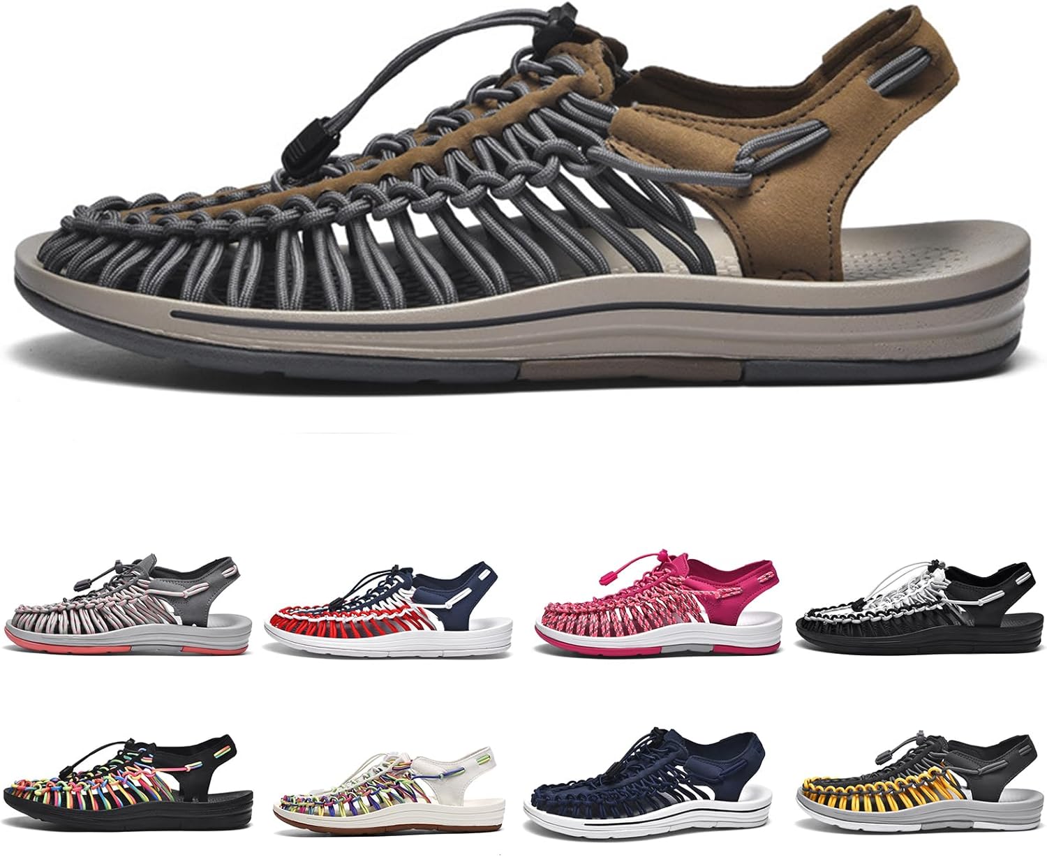 

Крупный размер унисекс спортивные сандалии на веревке, мужские рыбацкие туфли, женские ручные плетеные туфли, удобные легкие пляжные сандалии для пар Gezolligheid, хаки