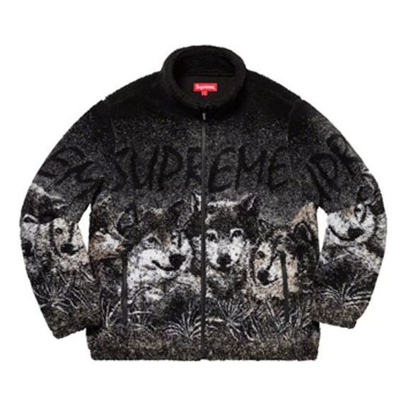 

Куртка wolf fleece jacket 'black white' Supreme, черный