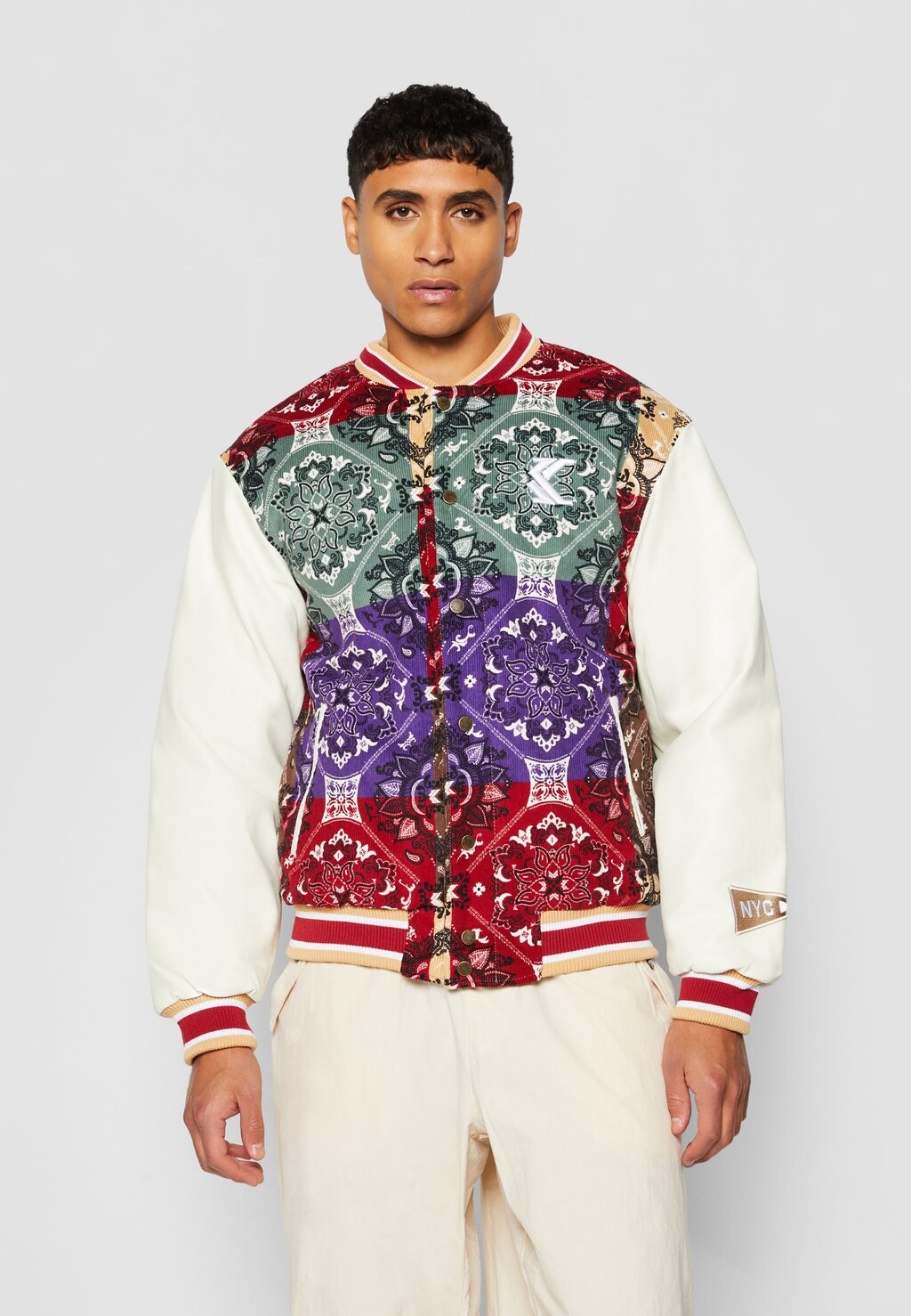 

Куртка-бомбер BLOCK PAISLEY COLLEGE Karl Kani, цвет dark red multicolor