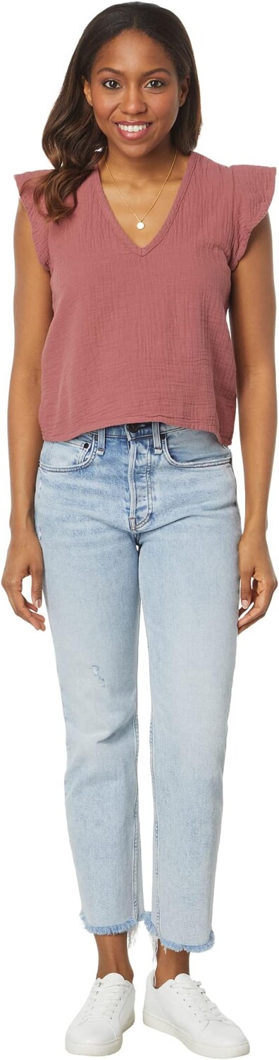 

Топ bobi Los Angeles V-Neck Short Sleeve Top, цвет Rustic