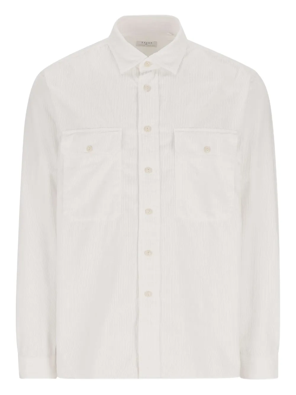 

Вельветовая рубашка с накладными карманами Xacus, белый