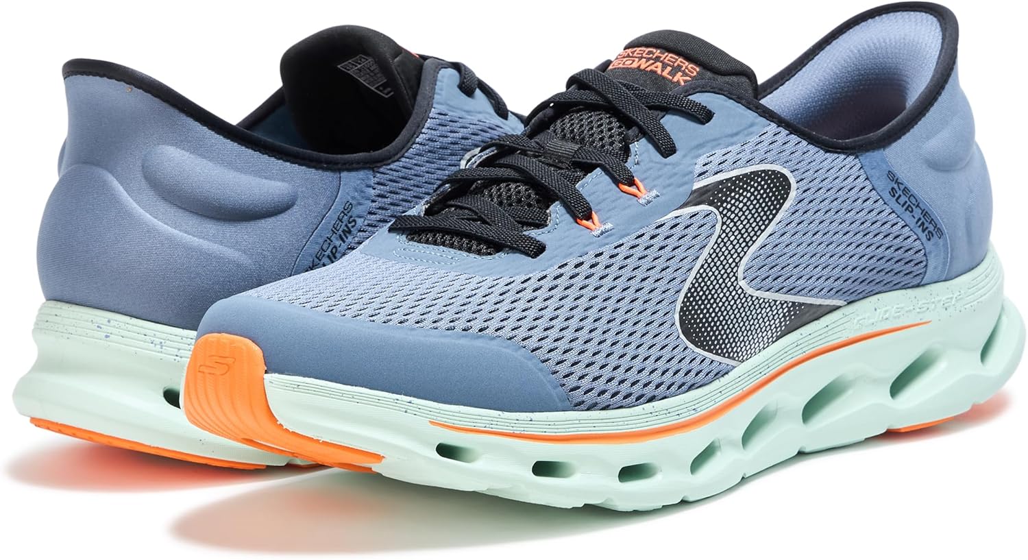 Мужские кроссовки Skechers Go Walk Glide Step 2.0 Zander, синий/оранжевый/темно-синий — фото 3