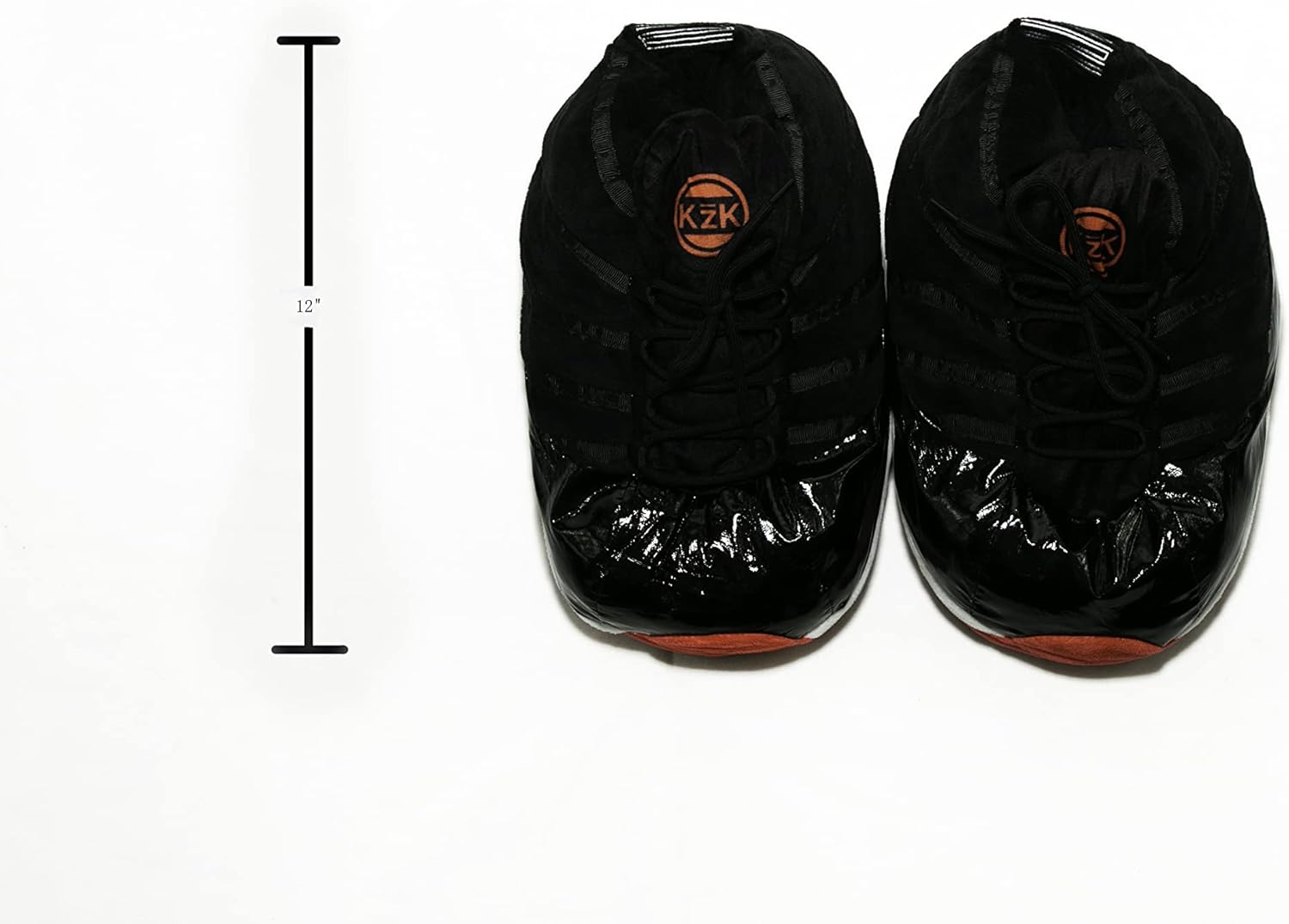 Домашние тапочки KZK KrazeKickz для взрослых - пушистые шлепанцы для женщин и мужчин - унисекс, черный/красный — фото 3