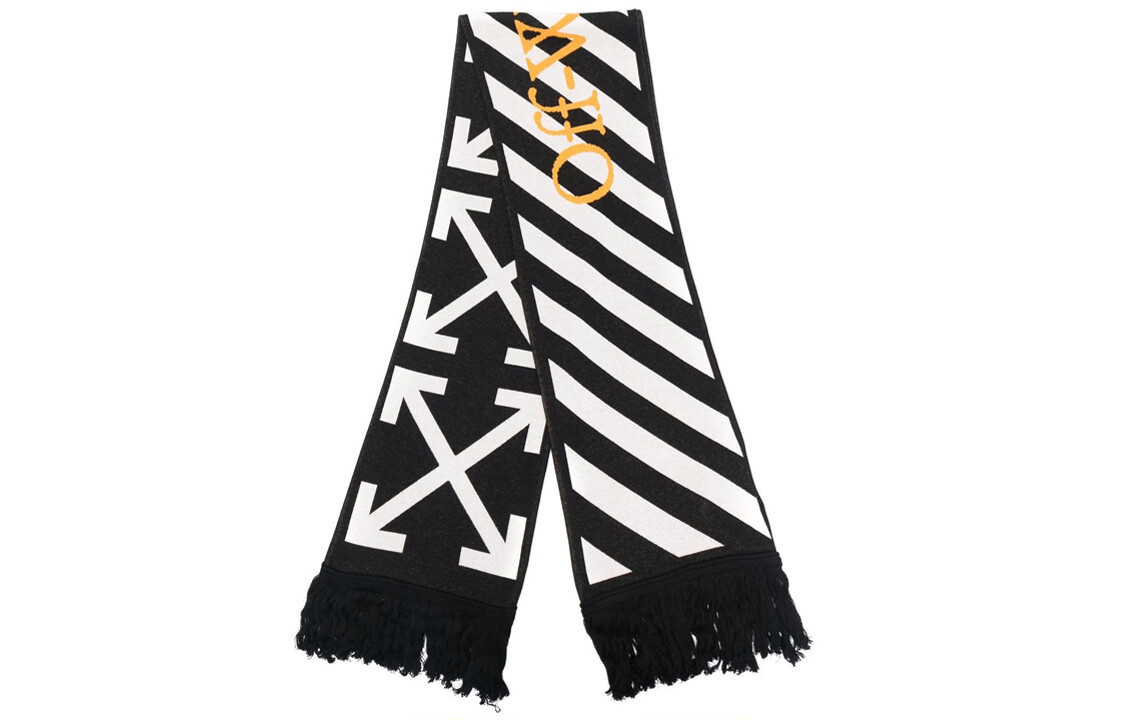 

OFF-WHITE Мужской вязаный шарф Diag, Black/White