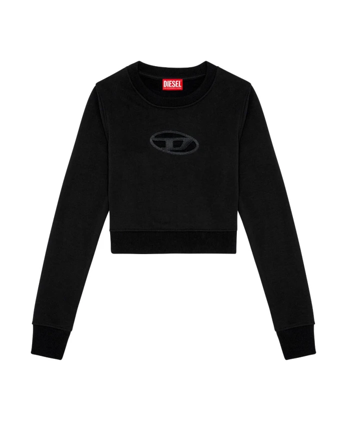 

Укороченная толстовка с вырезанным логотипом. Diesel, черный