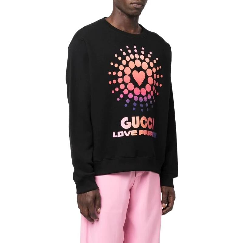 Толстовка мужская Gucci Logo-print, хлопок, черный/розовый — фото 4