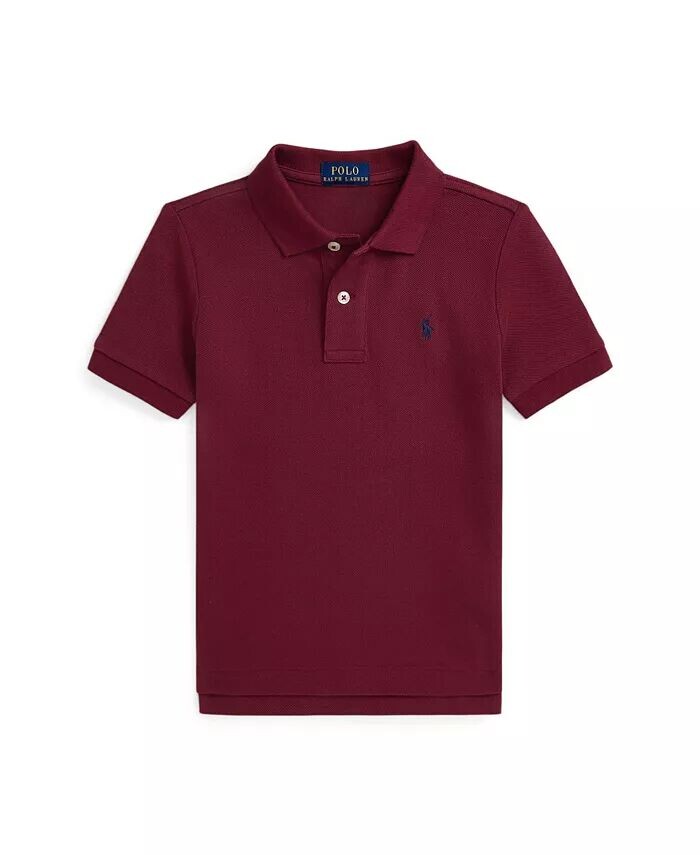

Рубашка-поло из хлопковой сетки для малышей и маленьких мальчиков Polo Ralph Lauren, красный