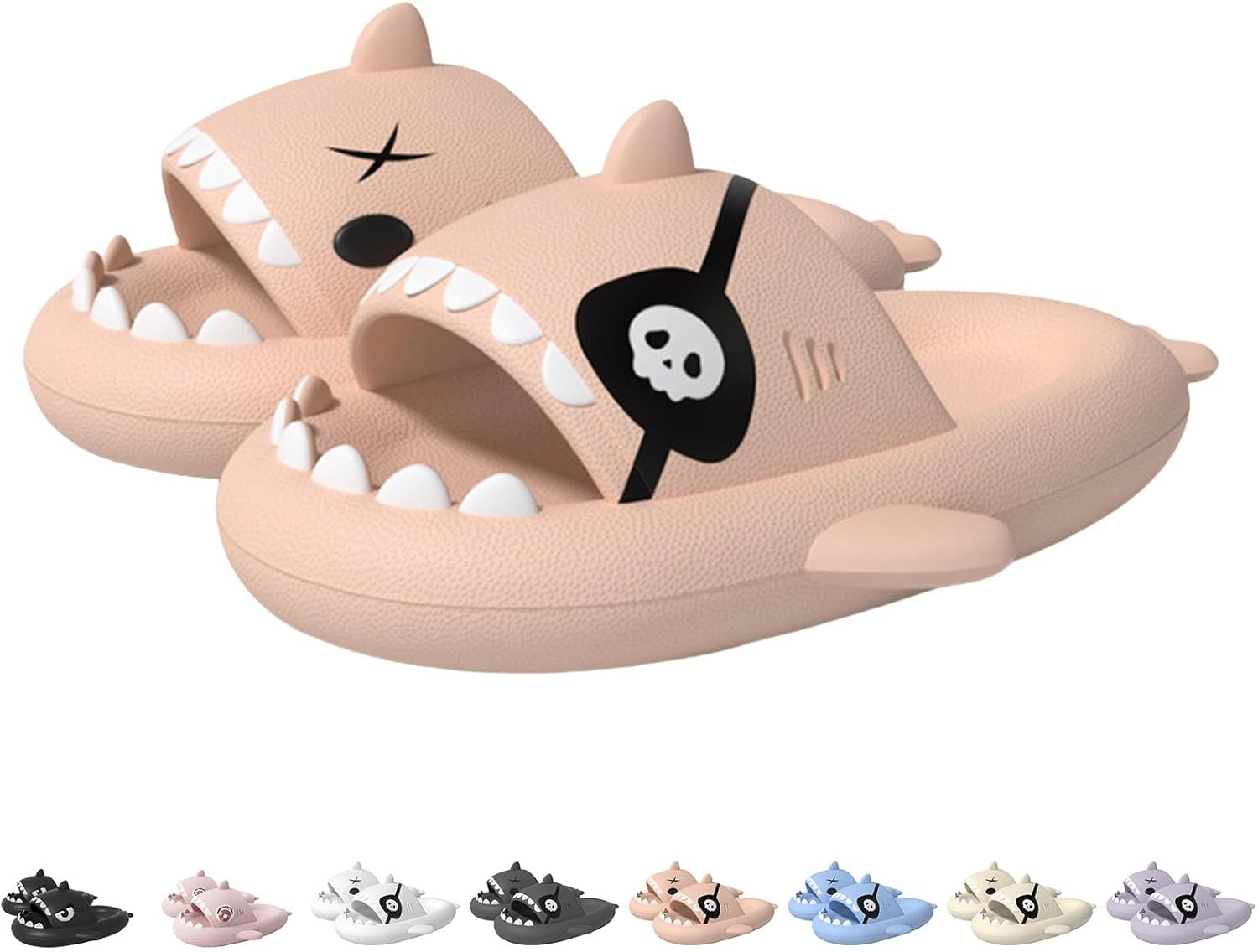 

Шлепанцы с пиратской акулой, шлепанцы с большой глазами, летние противоскользящие шлепанцы «Облако-акула», унисекс для дома и улицы Generic, розовый
