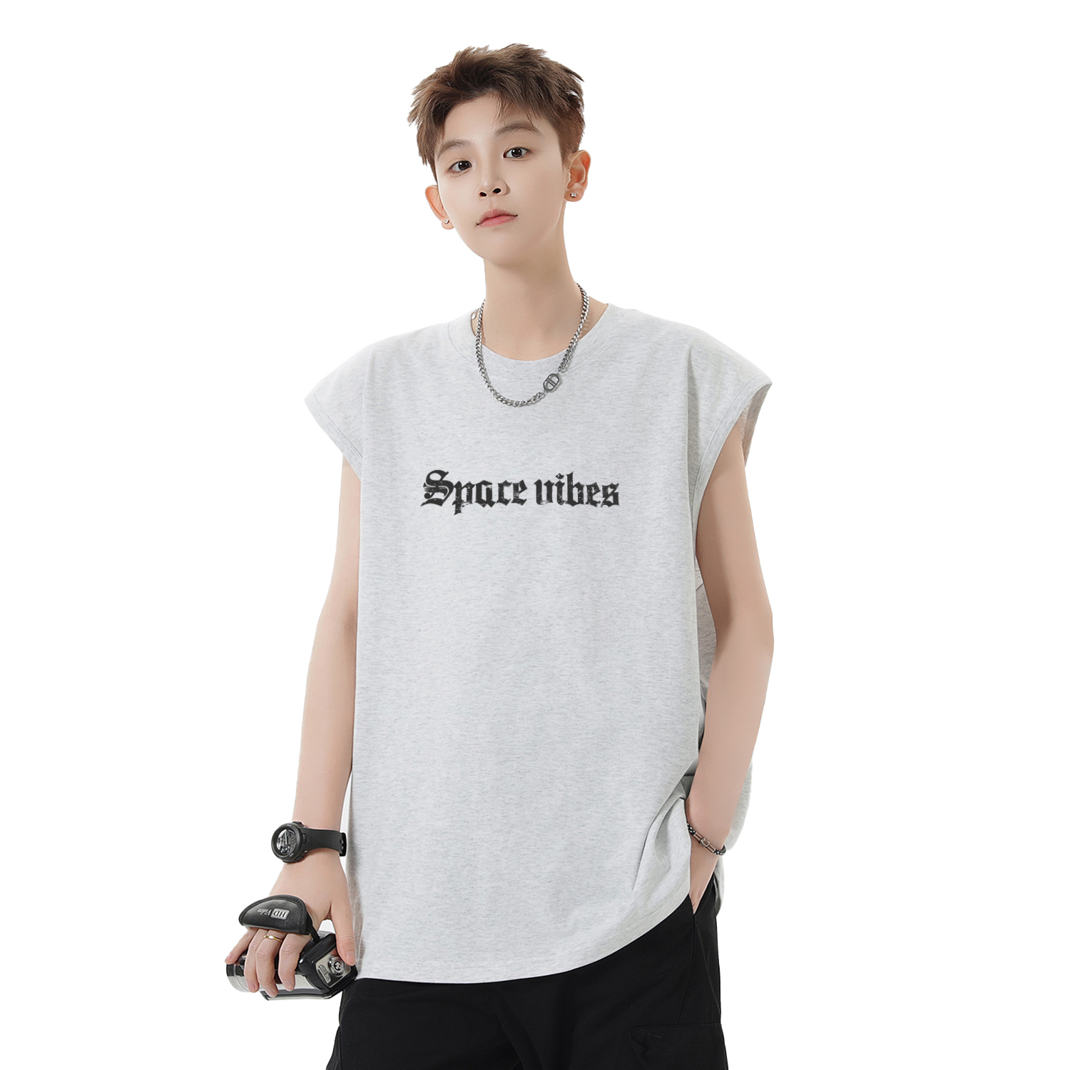 

Майка унисекс с круглым вырезом, узкий прямой крой Disney, белый серый