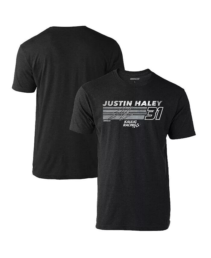

Мужская футболка Heather Charcoal Justin Haley Hot Lap Checkered Flag Sports