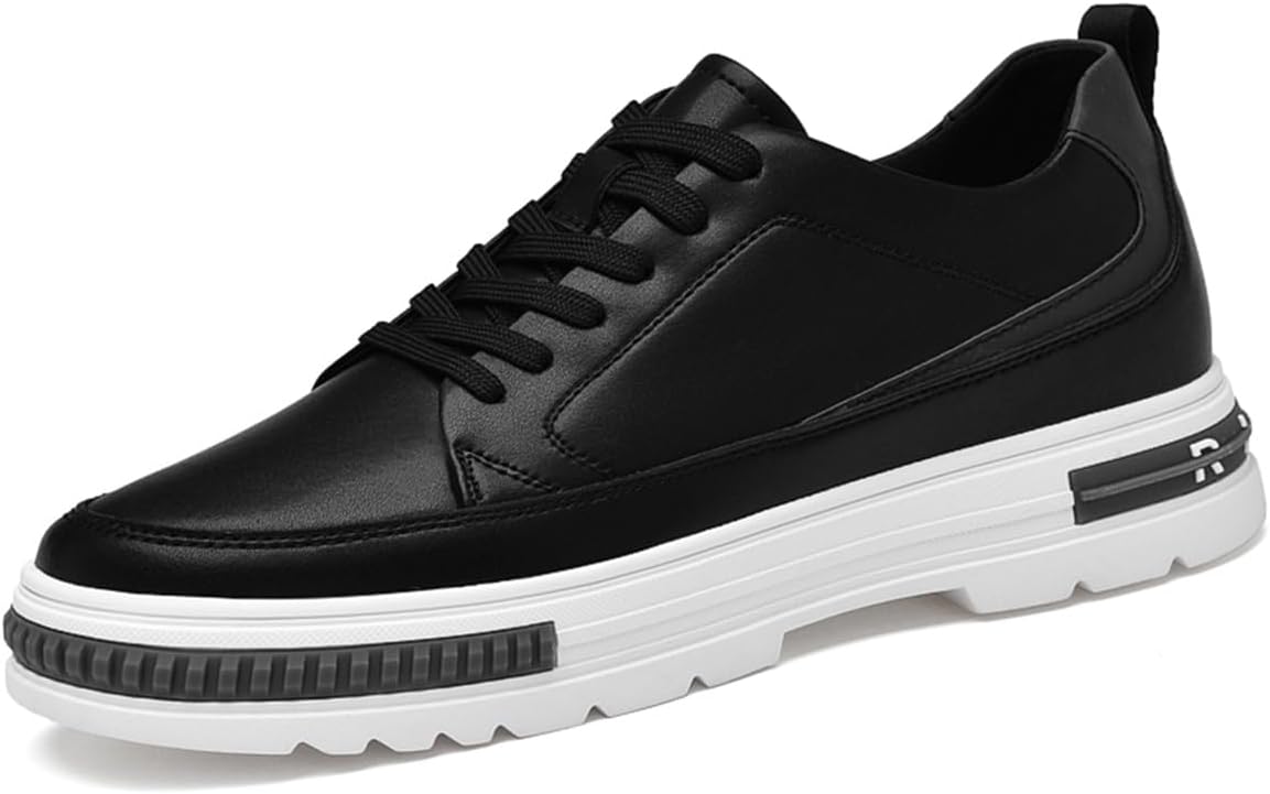 

Мужские лифтовые туфли дышащие, с противоскользящей подошвой, увеличивающие рост, для ходьбы, модные, с шнуровкой, формальные оксфорды Ukuboxbag, черный