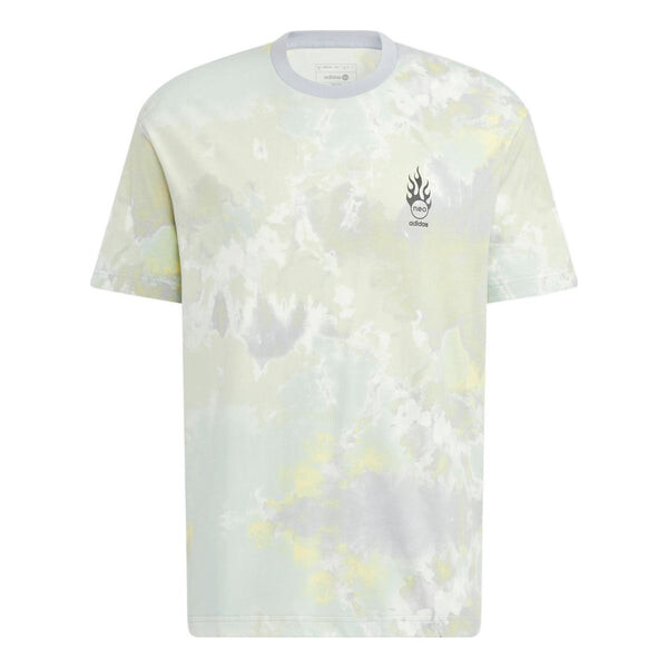 

Футболка adidas neo Logo Printing Round Neck Sports Short Sleeve Light Green T-Shirt, зеленый