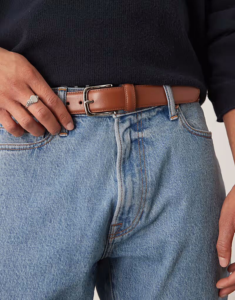 

Ремень из кожи Abercrombie & Fitch коричневого цвета