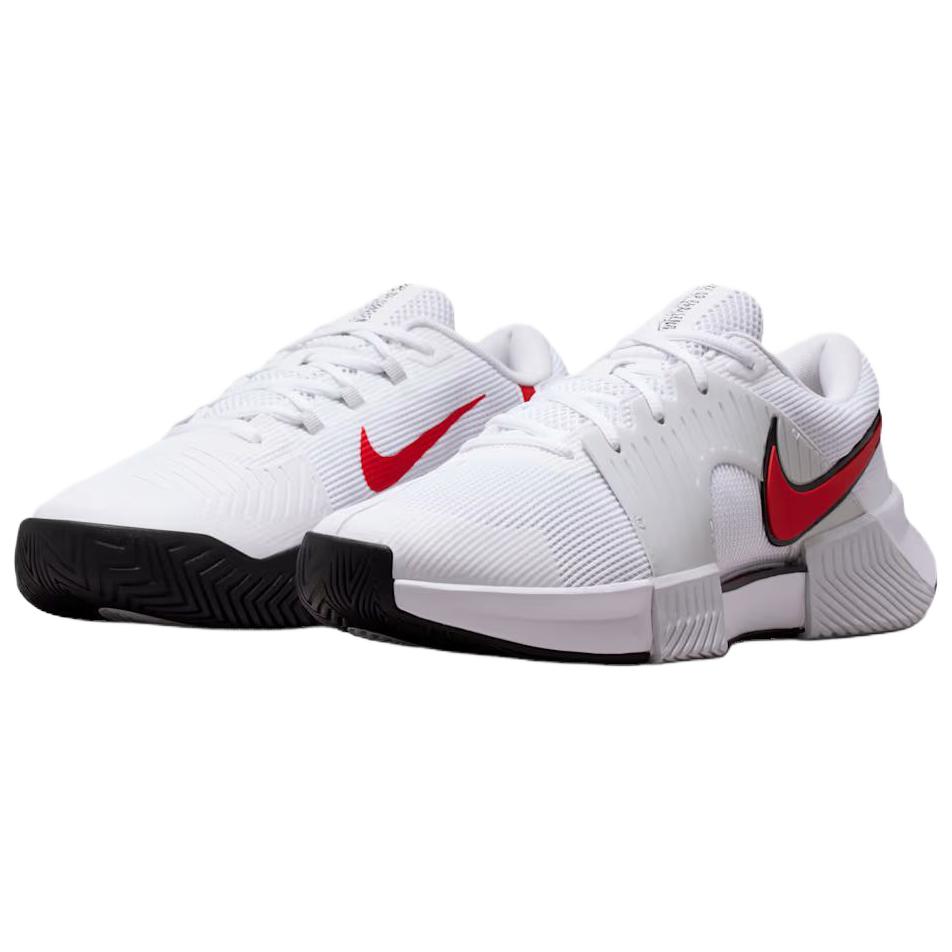 Nike Износостойкие поддерживающие теннисные кроссовки для мужчин, белый с красным — фото 4
