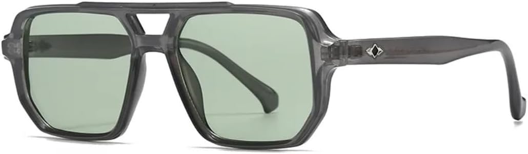 

Крупные винтажные солнцезащитные очки в большой оправе для женщин и мужчин, роскошные солнцезащитные очки в стиле панк, популярные очки с плоской верхней частью VVTWSSW, Gray Green