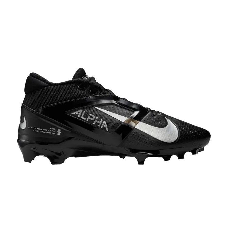 

Бутсы Nike Alpha Menace 4 Pro 'Black Metallic Silver', черный