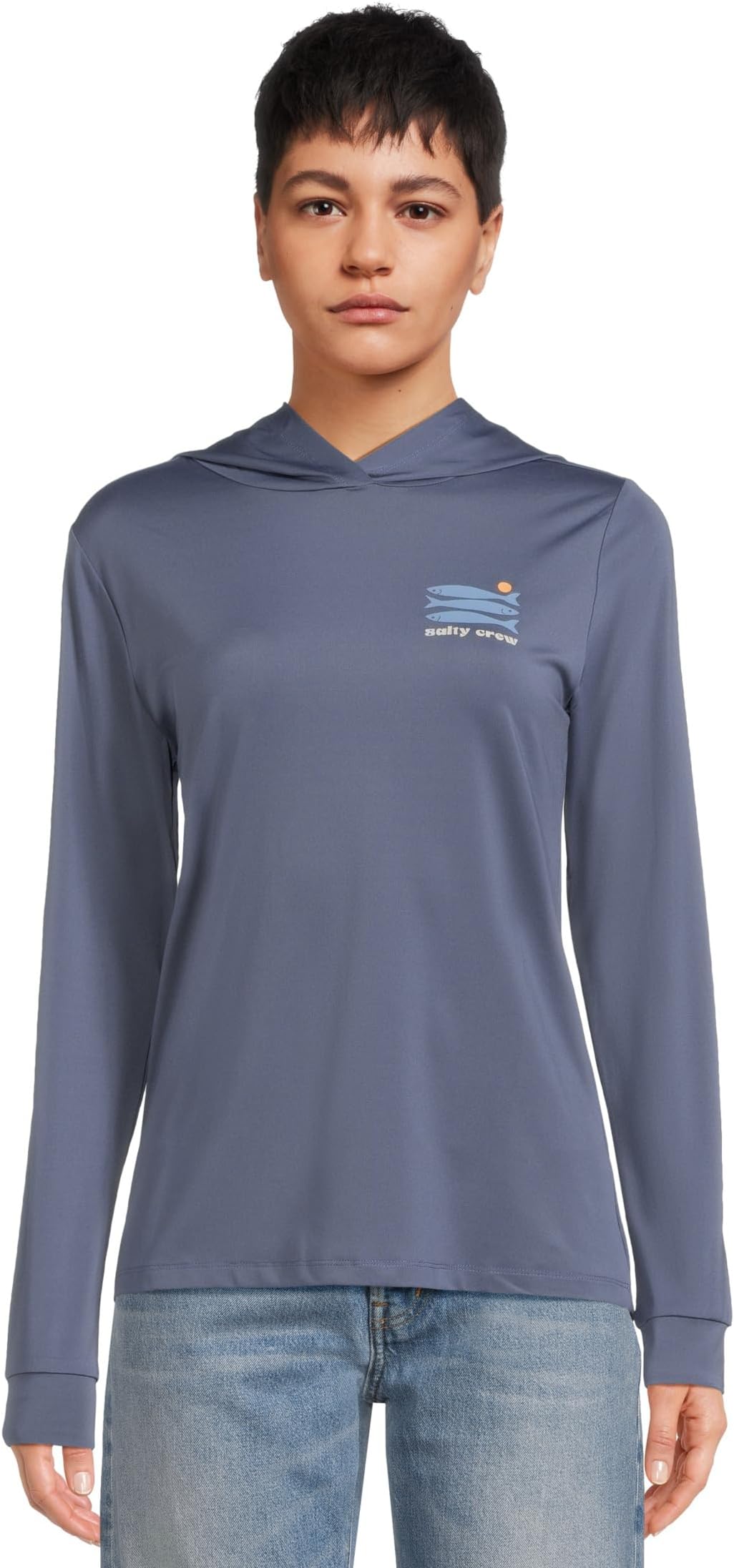 

Женская солнечная рубашка с капюшоном и небольшим укусом Salty Crew, Indigo
