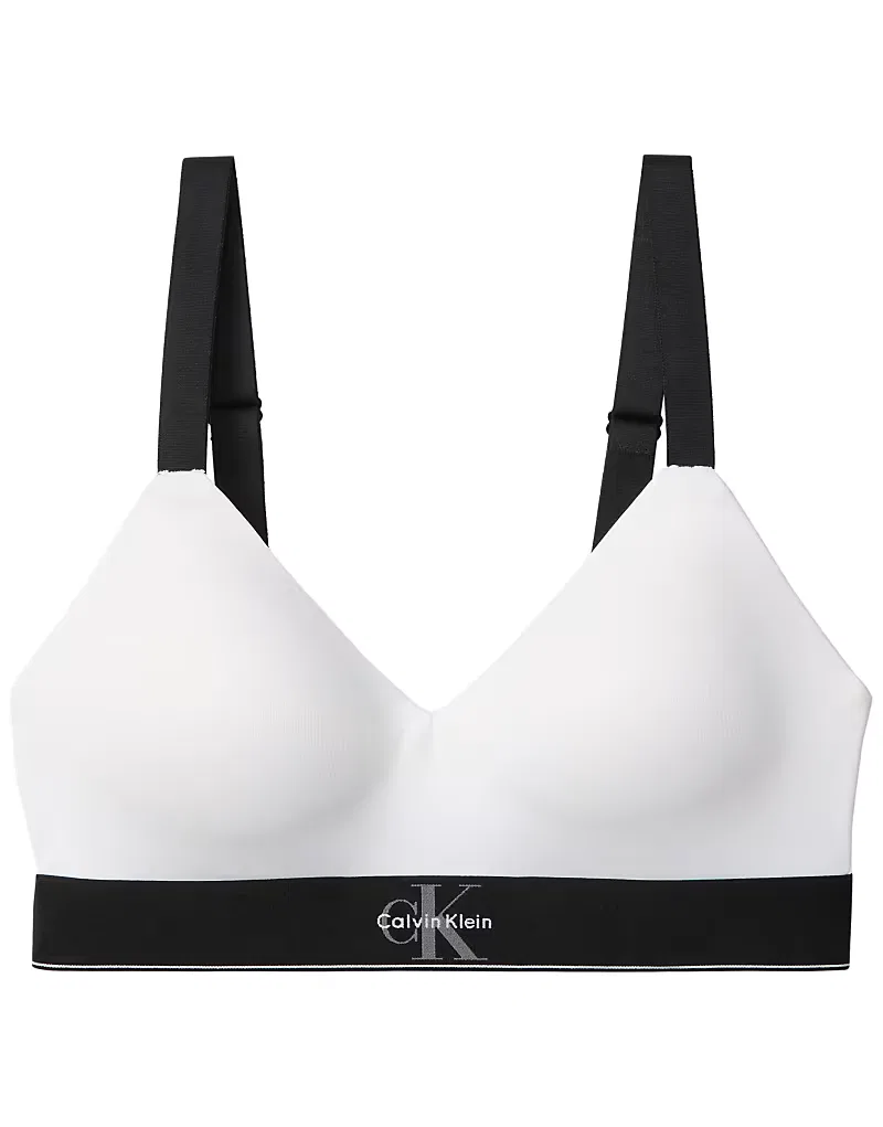 Топ Calvin Klein с графическим логотипом слегка на подкладке, белый — фото 3