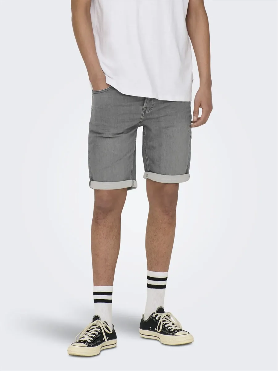 

Джинсовые шорты ONLY & SONS "ONSPLY LIGHT BLUE 5189 SHORTS DNM NOOS", серый