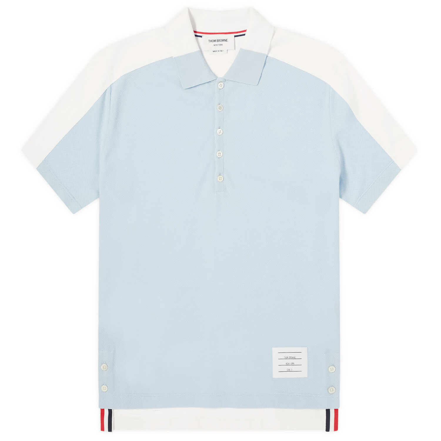 

Поло Thom Browne Trompe L'Oeil Polo Shirt, цвет Light Blue & White