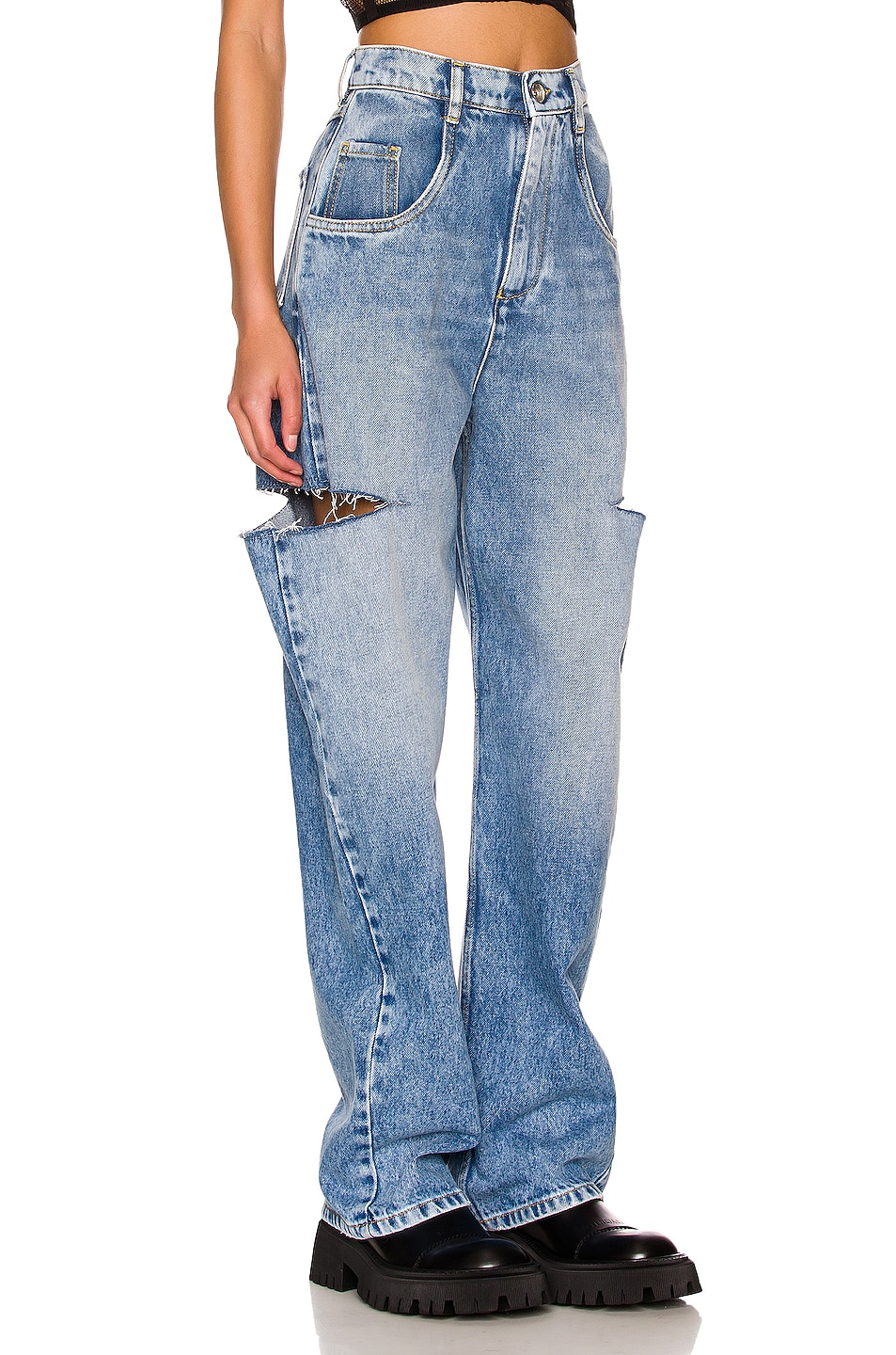 Джинсы с боковыми разрезами и 5 карманами Maison Margiela, Denim — фото 2