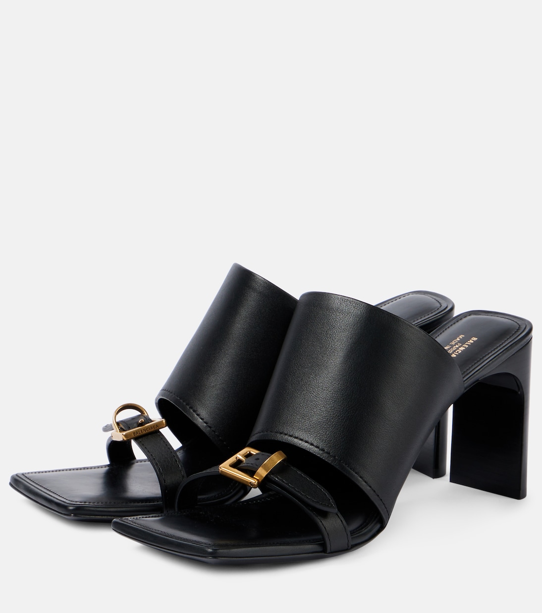 Босоножки Bel Air 80 из кожи Balenciaga, Black/ Aged Gold — фото 4
