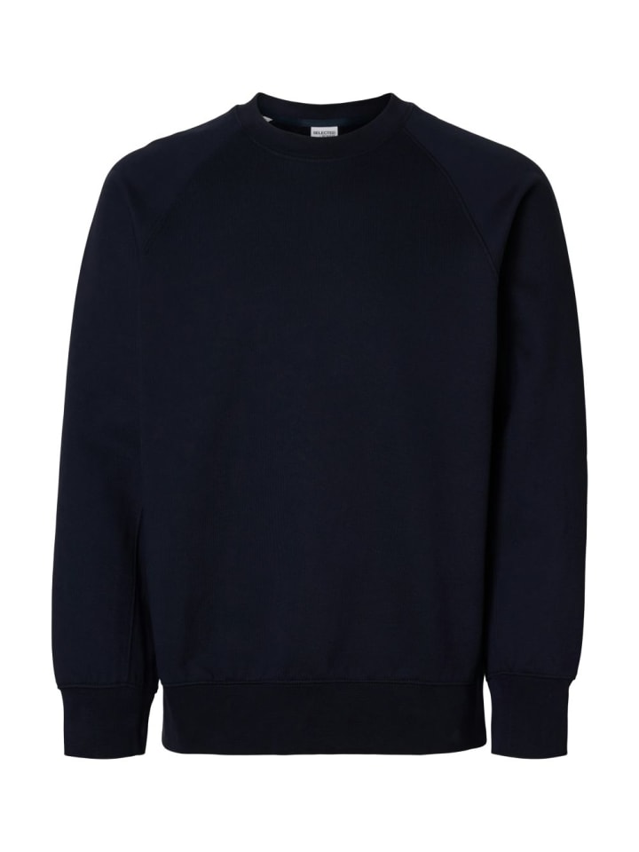 

Свитер SLHRELAXARON LS RAGLAN SWEAT синего цвета SELECTED HOMME