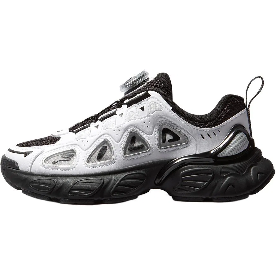 Кроссовки из искусственной кожи и текстиля Rebound Breathable Support низкие повседневные Black White детские FILA KIDS