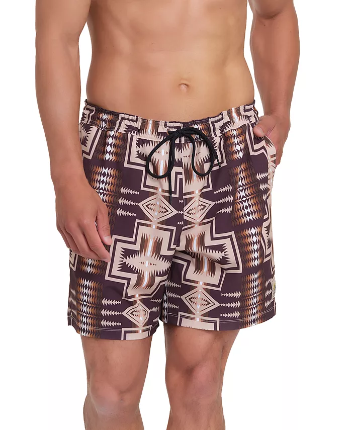 

Мужские плавки с принтом 7" Packable Swim Trunk Pendleton, коричневый/бежевый