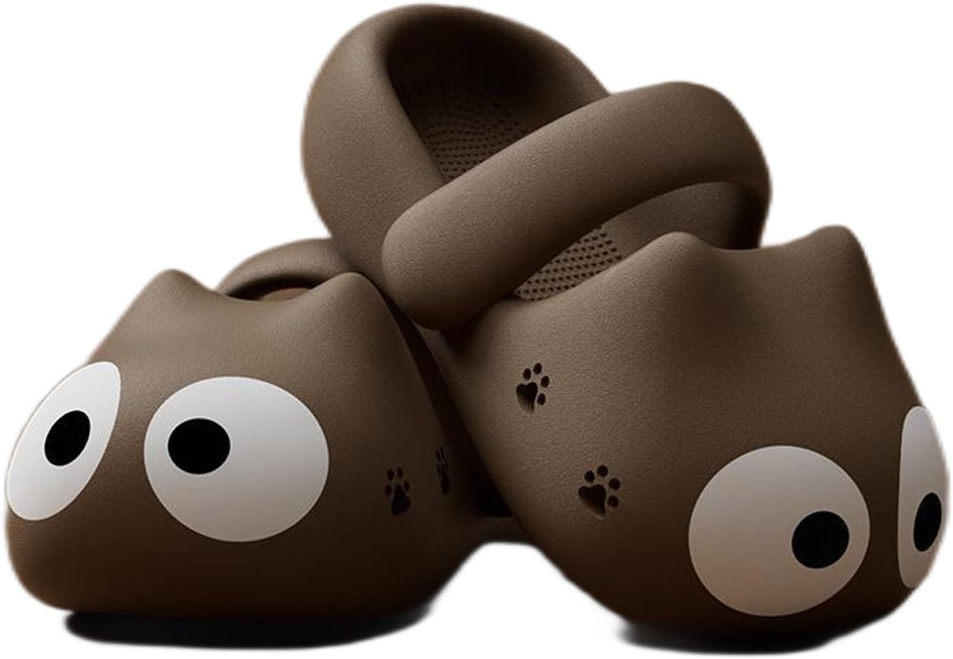 

Унисекс тапочки с большими глазами в виде кота, забавные мультяшные EVA, с нескользящей толстой подошвой для дома и улицы Generic, коричневый