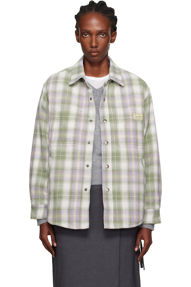 

Dunst Зелено-Фиолетовая стеганая клетчатая фланелевая рубашка