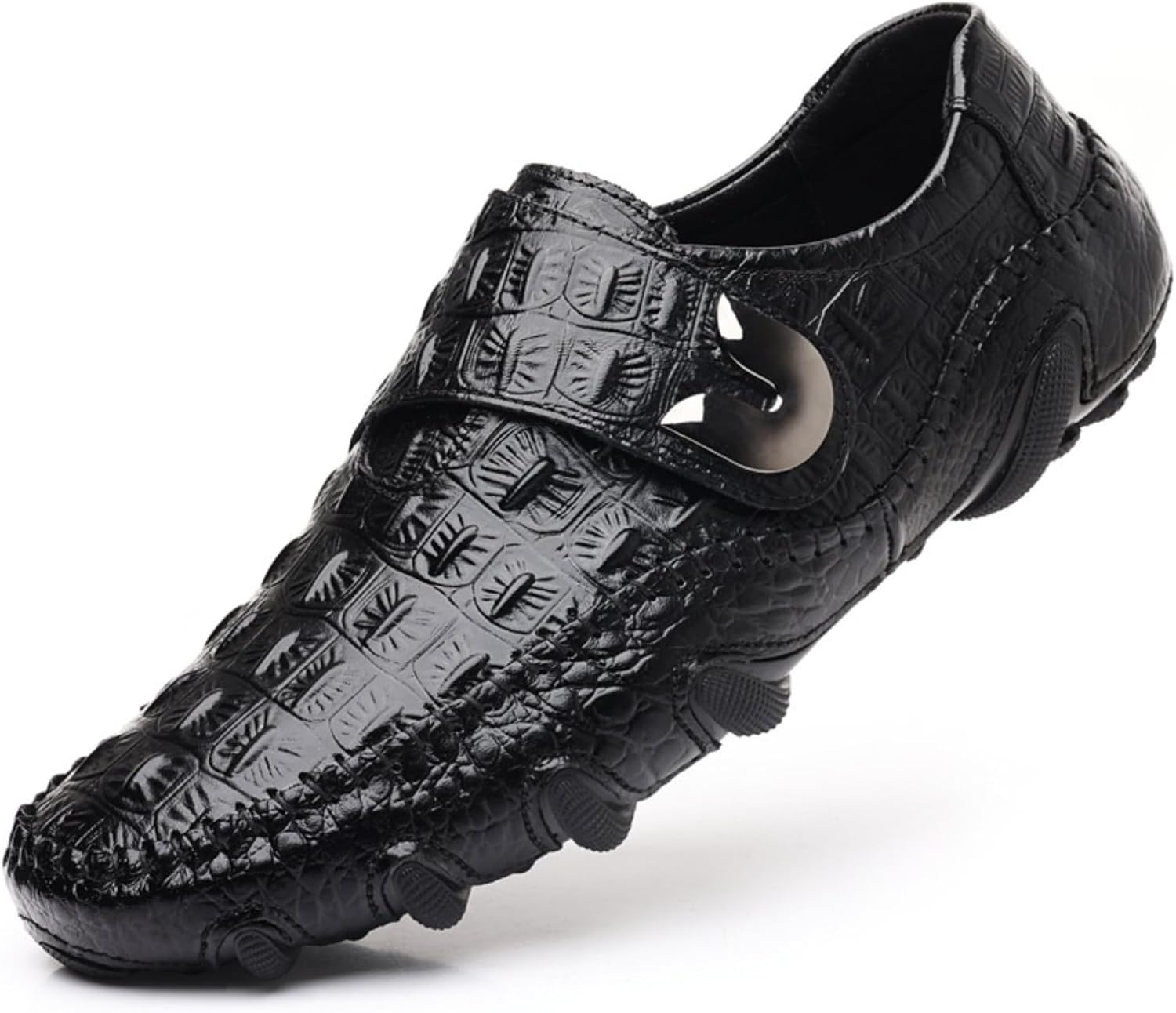 

Мужские кожаные лоферы с ручной строчкой, мокасины на плоской подошве с круглым носком, повседневные туфли с декоративной металлической пряжкой, удобные для прогулок, ежедневной носки, вождения и работы, формальные Netehadi, черный