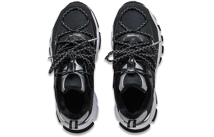 Кроссовки детские на шнуровке Li-Ning YOUNG Black Fleece-Lined — фото 4
