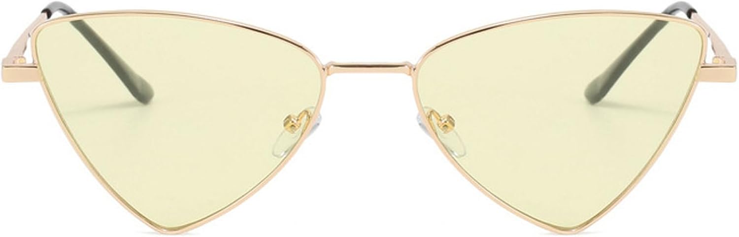 

Винтажные солнцезащитные очки «кошачий глаз» для женщин, треугольные солнцезащитные очки, металлические солнцезащитные очки для женщин, защита от ультрафиолета UV400 mincl, C1