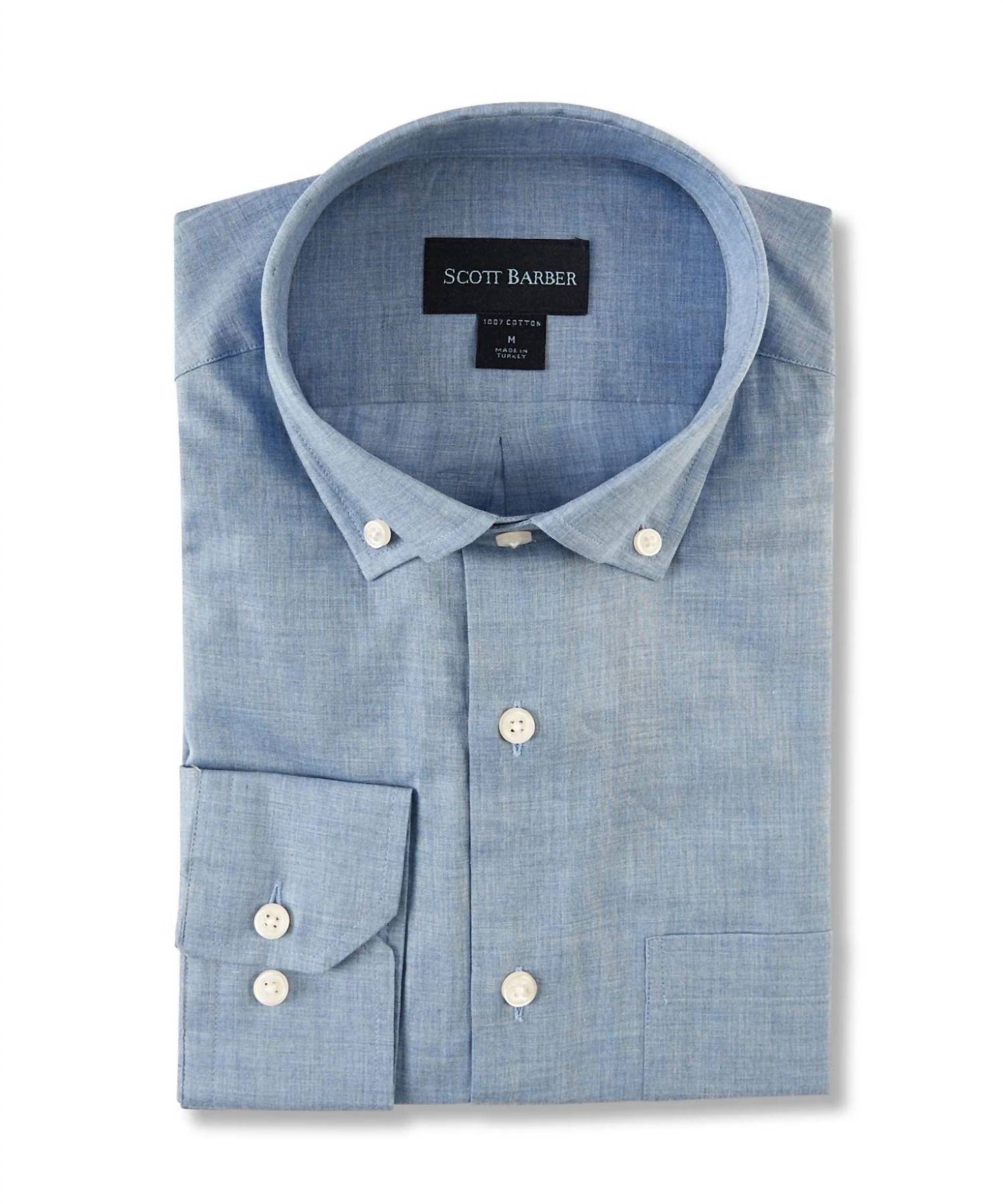

Мужская рубашка из шамбре Scott Barber, цвет chambray