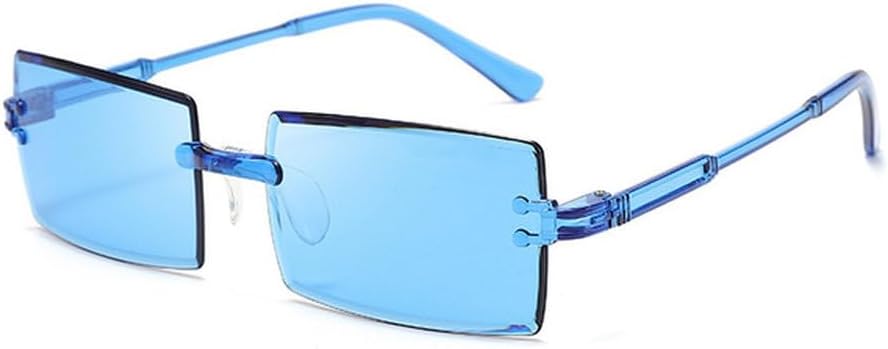 

Ретро солнцезащитные очки для женщин, без оправы, градиентные солнцезащитные очки, модные солнцезащитные очки с оригинальными линзами, женские очки без оправы HVTVTLA, Fog Blue